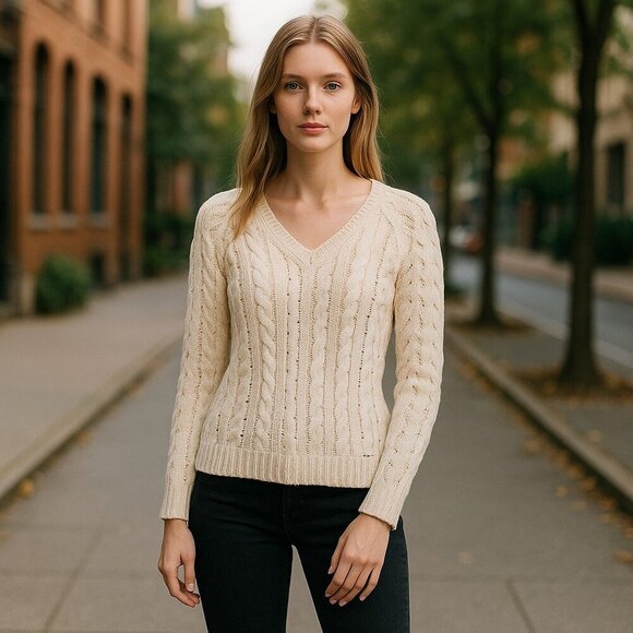 Abercrombie & Fitch Ladies Long Sleeve Crew Neck Sweater - Picture 2 of 8